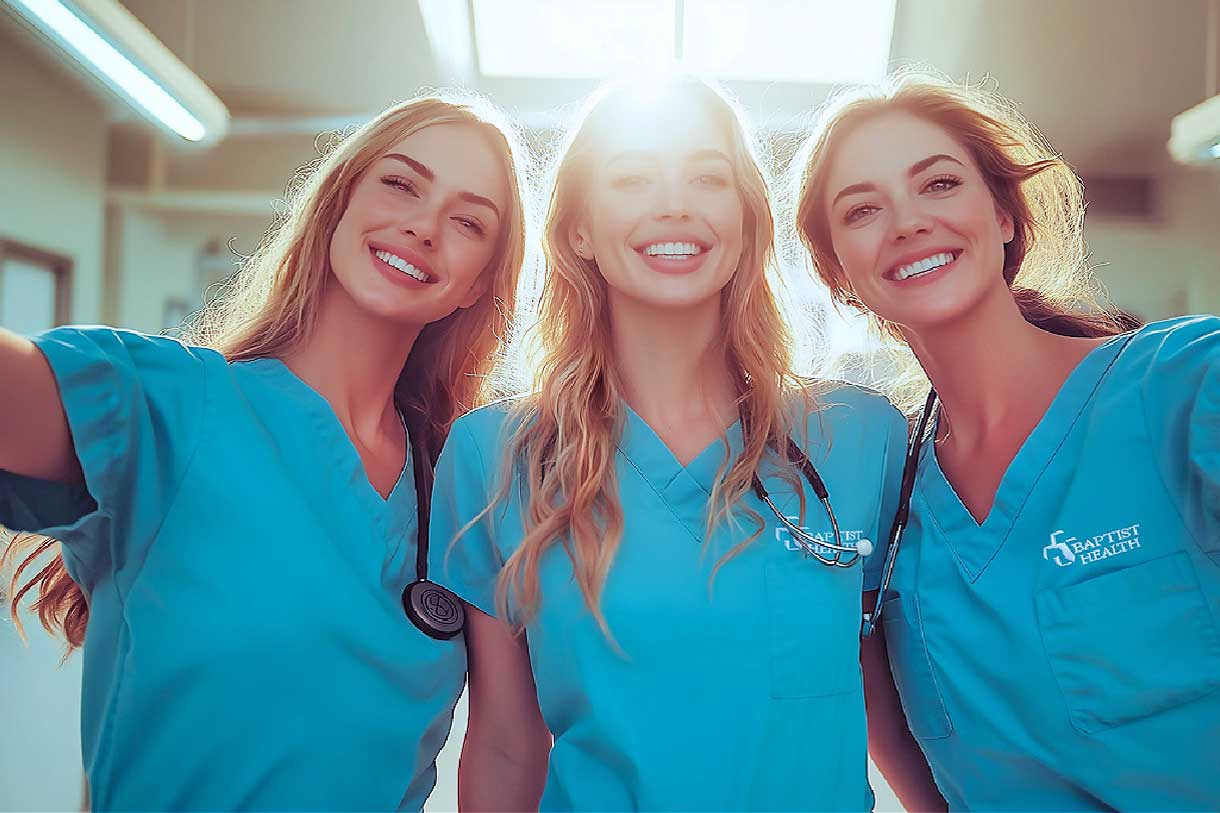 3 nurses smiling