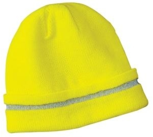 Enhanced Visibility Beanie with Reflective Stripe